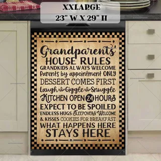 Preview of Grandparents House Rules magnet in XX Large size.