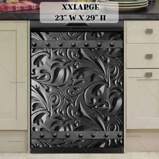 Preview of Engraved Grey Batik Flat Design magnet in XX Large size.