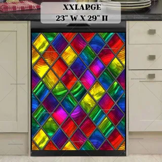 Preview of Beautiful Stained Glass Design #1 magnet in XX Large size.