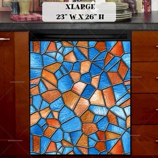 Preview of Beautiful Stained Glass Design #2 magnet in Extra Large size.