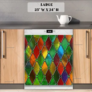 Preview of Beautiful Stained Glass Design #3 magnet in Large size.