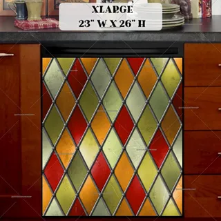 Preview of Beautiful Stained Glass Design #4 magnet in Extra Large size.