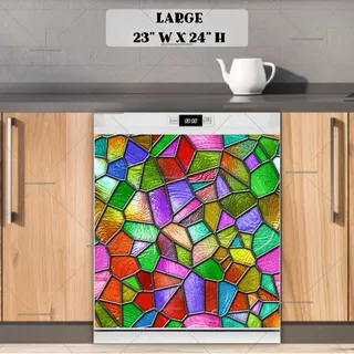 Preview of Beautiful Stained Glass Design #5 magnet in Large size.