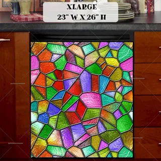 Preview of Beautiful Stained Glass Design #5 magnet in Extra Large size.