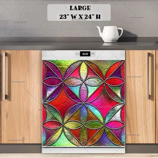 Preview of Beautiful Stained Glass Design #6 magnet in Large size.