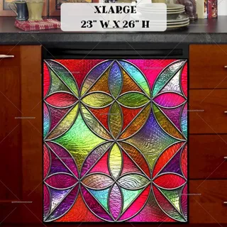 Preview of Beautiful Stained Glass Design #6 magnet in Extra Large size.