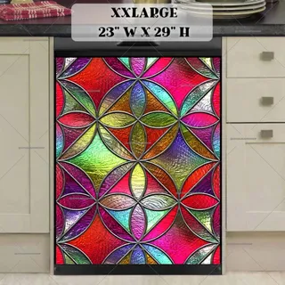 Preview of Beautiful Stained Glass Design #6 magnet in XX Large size.