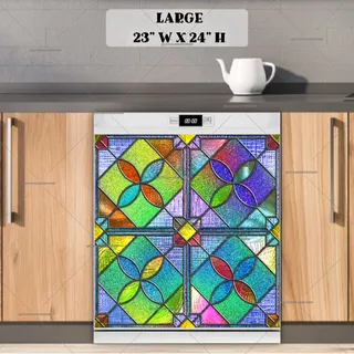 Preview of Beautiful Stained Glass Design #7 magnet in Large size.