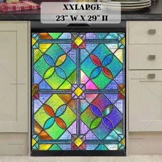 Preview of Beautiful Stained Glass Design #7 magnet in XX Large size.