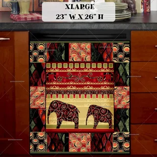 Preview of African Folk Quilt Pattern #3 magnet in Extra Large size.