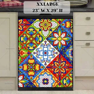 Preview of Colorful Bohemian Talavera Tiles magnet in XX Large size.