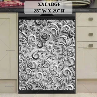 Preview of Silver Color Batik Pattern magnet in XX Large size.