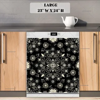 Preview of Traditional Black and White Pattern magnet in Large size.