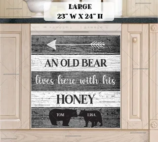 Preview of Personalized - An Old Bear and his Honey magnet in Large size.