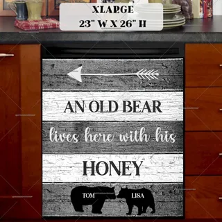 Preview of Personalized - An Old Bear and his Honey magnet in Extra Large size.