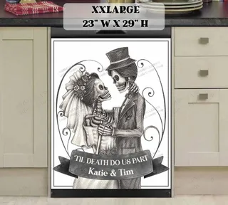 Preview of Personalized - Skeleton Bride and Groom magnet in XX Large size.