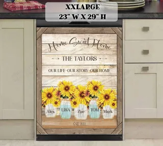 Preview of Personalized - Flower Mason Jars magnet in XX Large size.