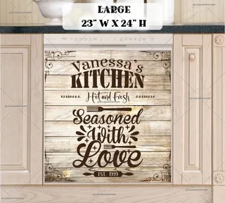 Preview of Personalized - Beautiful Kitchen Sign magnet in Large size.