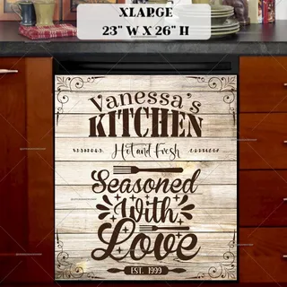 Preview of Personalized - Beautiful Kitchen Sign magnet in Extra Large size.