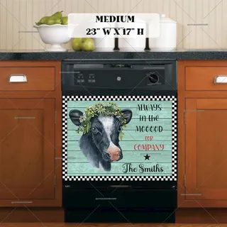 Preview of Personalized - Pretty Farmhouse Cow magnet in Medium size.