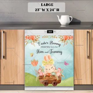 Preview of Personalized - Cute Easter Bunny magnet in Large size.