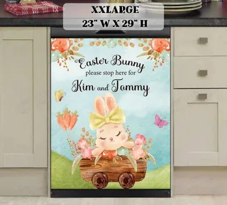 Preview of Personalized - Cute Easter Bunny magnet in XX Large size.