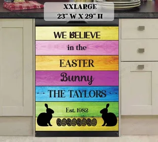 Preview of Personalized - We Believe in the Easter Bunny magnet in XX Large size.