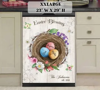 Preview of Personalized - Pretty Easter Eggs Net magnet in XX Large size.