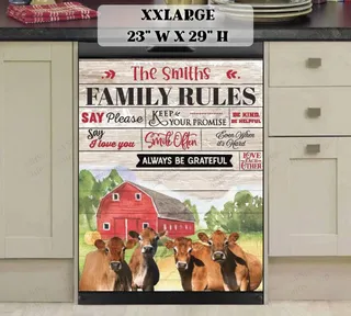 Preview of Personalized - Farmhouse Family Rules magnet in XX Large size.