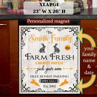 Preview of Personalized - Farm Fresh Carrot Patch magnet in Extra Large size.