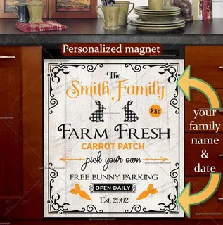 Preview of Personalized - Farm Fresh Carrot Patch magnet.