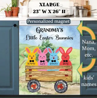 Preview of Personalized - Grandma's Easter Bunnies magnet in Extra Large size.