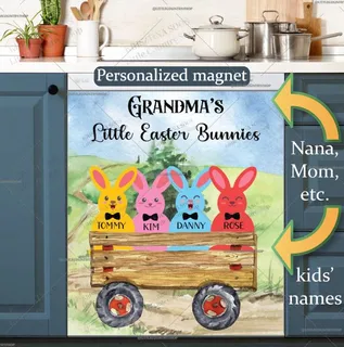 Preview of Personalized - Grandma's Easter Bunnies magnet.