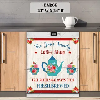 Preview of Personalized - Coffee Shop Sign magnet in Large size.