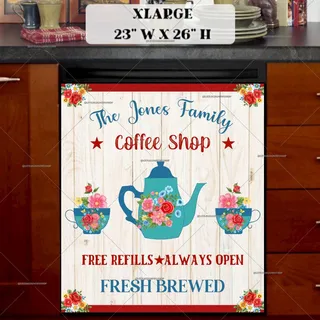 Preview of Personalized - Coffee Shop Sign magnet in Extra Large size.