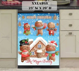 Preview of Personalized - Gingerbread Family magnet in XX Large size.