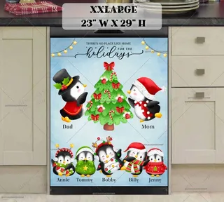 Preview of Personalized - Cute Penguin Family magnet in XX Large size.