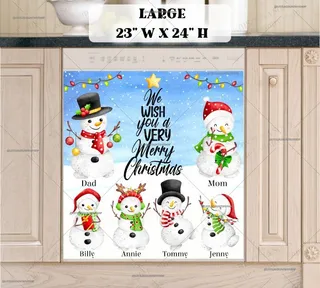 Preview of Personalized - Snowman Family magnet in Large size.