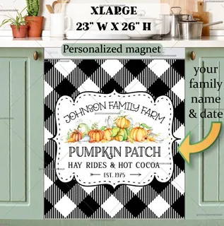 Preview of Personalized - Autumn Pumpkin Patch magnet in Extra Large size.