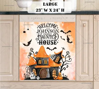 Preview of Personalized - Halloween House Design magnet in Large size.