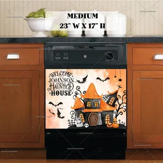 Preview of Personalized - Halloween House Design magnet in Medium size.