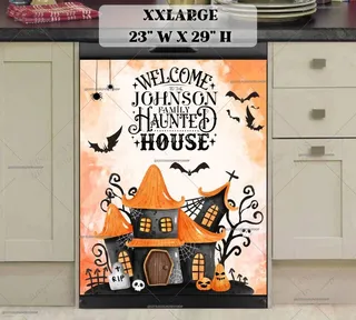 Preview of Personalized - Halloween House Design magnet in XX Large size.