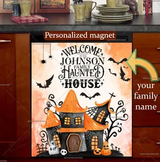 Preview of Personalized - Halloween House Design magnet.