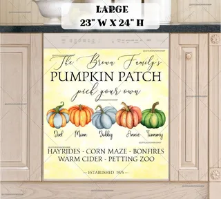 Preview of Personalized - Autumn Design with Pumpkins magnet in Large size.