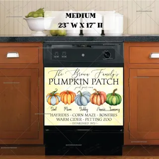 Preview of Personalized - Autumn Design with Pumpkins magnet in Medium size.