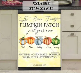 Preview of Personalized - Autumn Design with Pumpkins magnet in XX Large size.