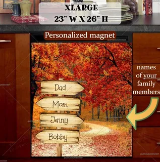 Preview of Personalized - Autumn Forest Sign magnet in Extra Large size.