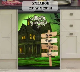 Preview of Personalized - Halloween House and Sign magnet in XX Large size.