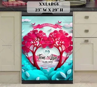 Preview of Personalized - Valentine's Heart Shaped Trees magnet in XX Large size.