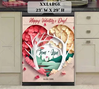 Preview of Personalized - Valentines Heart Shaped Trees magnet in XX Large size.